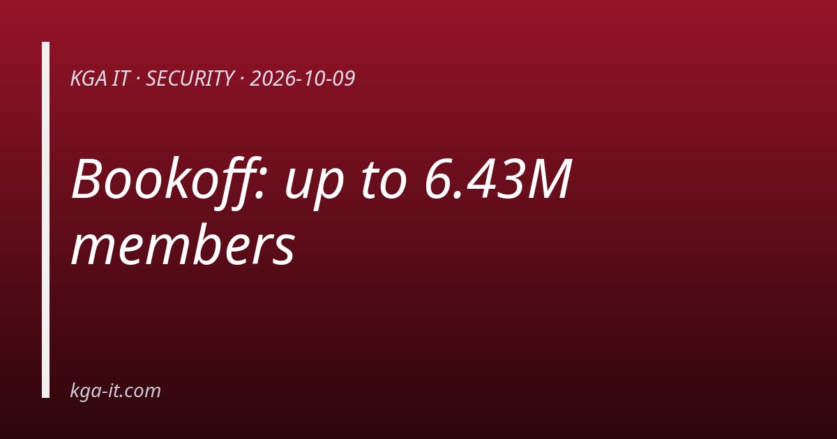 Bookoff: up to 6.43M members — KGA IT