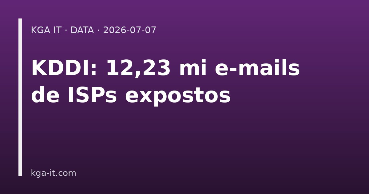 Capa: vazamento KDDI com 12,23 milhões de e-mails de ISPs