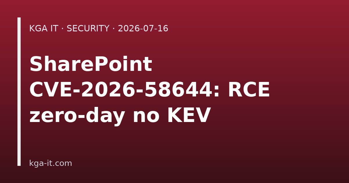Capa: falha SharePoint CVE-2026-58644 explorada ativamente