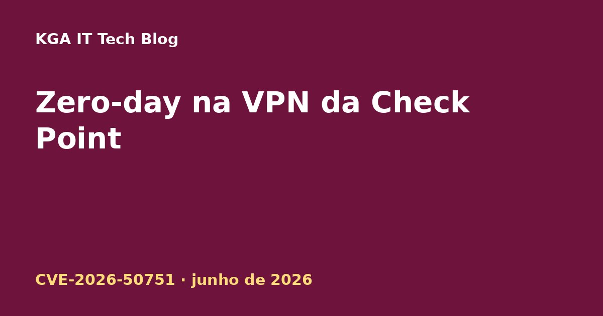 Capa: zero-day CVE-2026-50751 na VPN da Check Point explorado desde maio de 2026