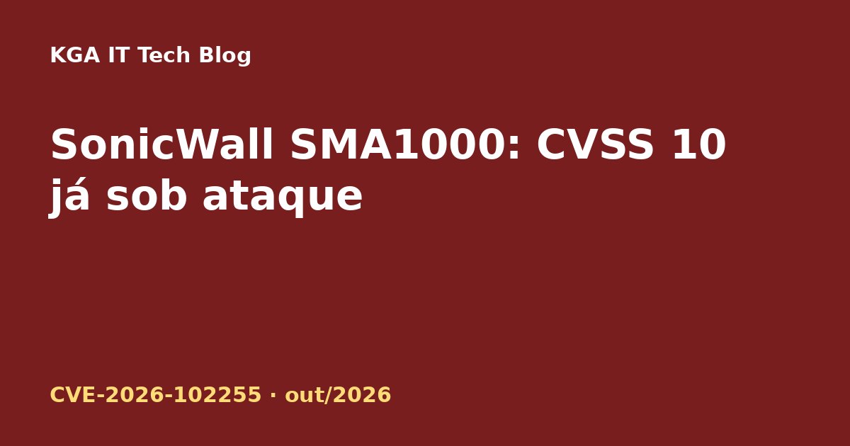 Capa: falha CVSS 10 no SonicWall SMA1000 sob tentativas de exploração
