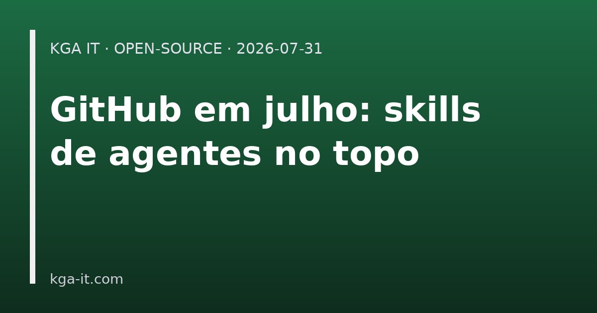 Capa: repositórios mais estrelados do GitHub em julho de 2026