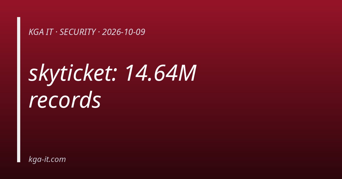 skyticket: 14.64M records — KGA IT