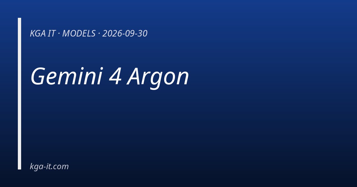 Gemini 4 Argon — KGA IT