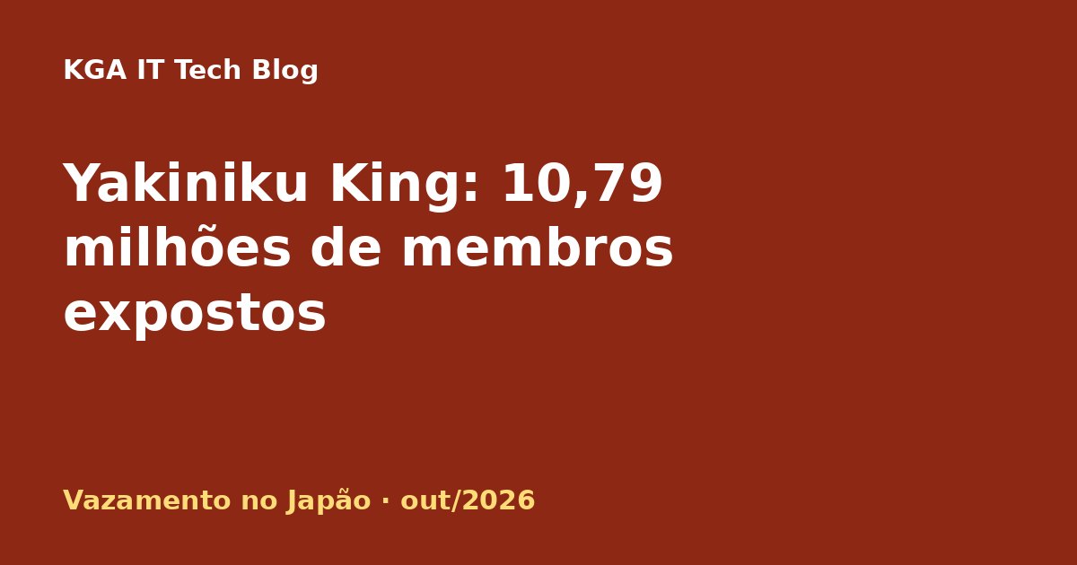 Capa: vazamento de dados do app Yakiniku King