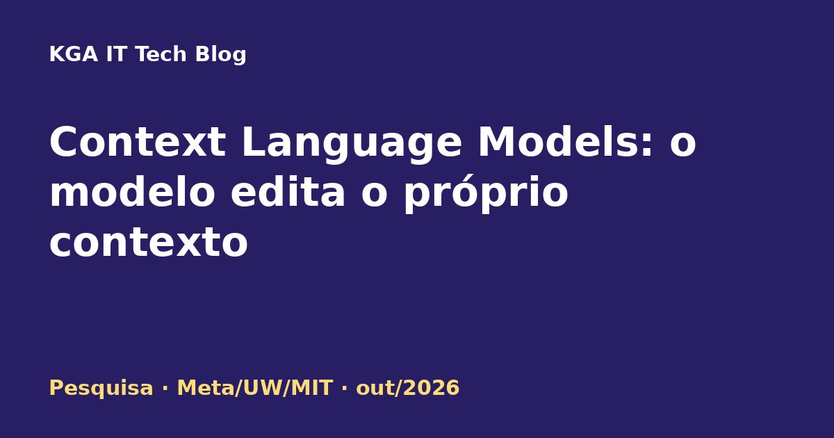 Capa: Context Language Models gerenciam o próprio contexto