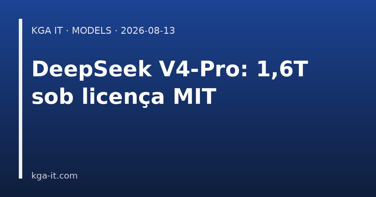 Capa: DeepSeek V4-Pro-0813 com 1,6 trilhões de parâmetros sob MIT