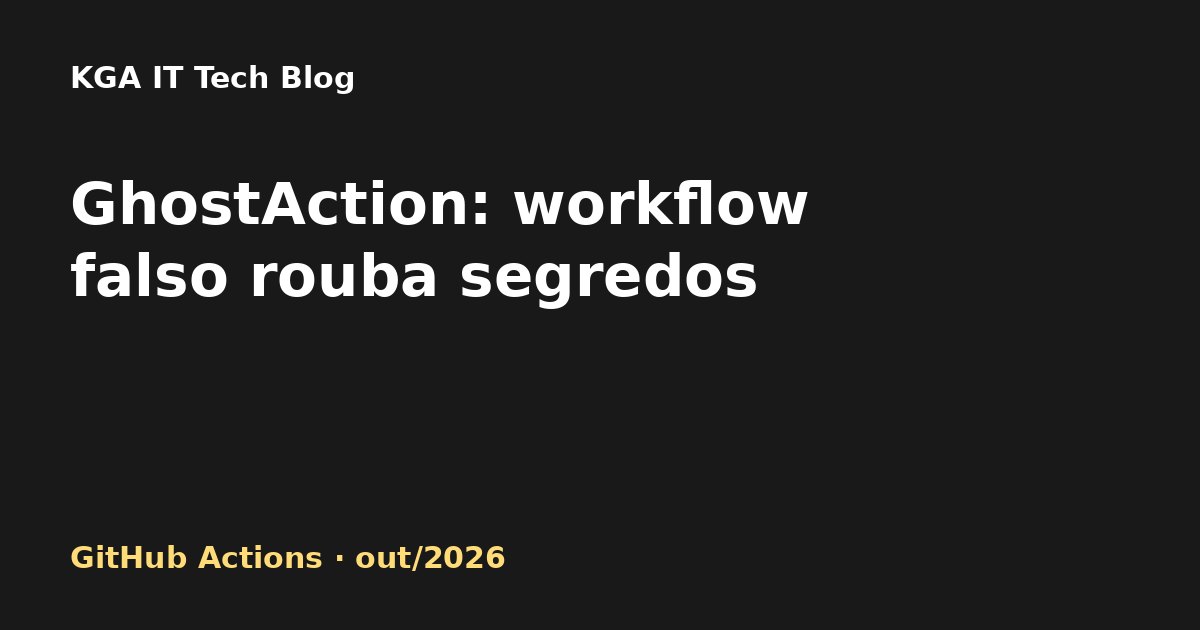 Capa: campanha GhostAction rouba segredos via workflows falsos no GitHub