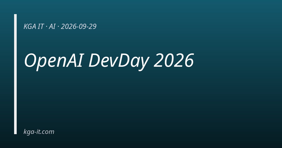 OpenAI DevDay 2026 — KGA IT