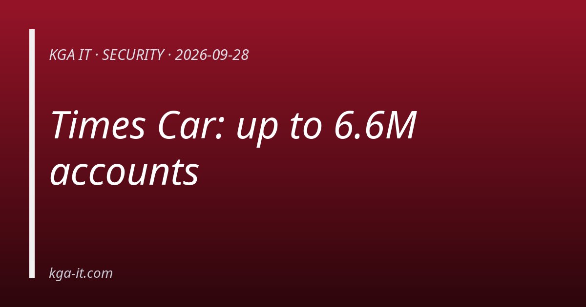 Times Car: up to 6.6M accounts — KGA IT
